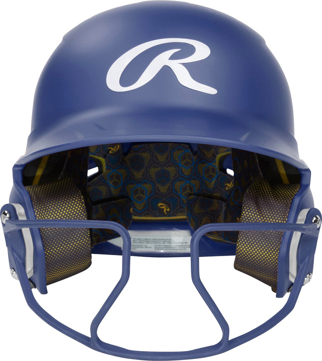 Rawlings | MACH HI-VIZ Fastpitch Softball Batting Helmet | Face Guard Attached | Royal | Junior - 6 3/8" - 7 1/8"