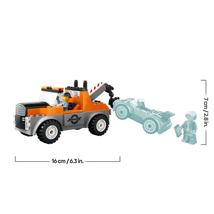 LEGO City Tow Truck and Sports Car Repair Vehicle Toy Set for 4 Plus Year Old Boys & Girls, with 2 Minifigures and Accessories Including a Cochlear Implant, Creative Gift Idea 60435