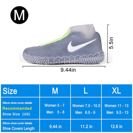 Shiwely Silicone Waterproof Shoe Covers, Upgrade Reusable Overshoes with Zipper, Resistant Rain Boots Non-Slip Washable Protection for Women, Men (M (Women 5-7, Men 5-6), White)