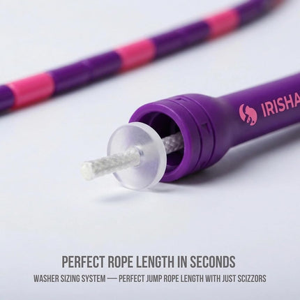 Elevate Rope Beaded Skipping Rope 3M Adjustable Beaded Rope Pink Purple