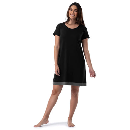 Camisón de dormir súper suave y transpirable Fruit of the Loom para mujer, Negro, Pequeño