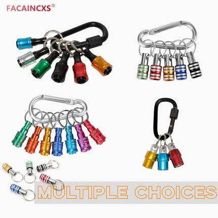 FACAINCXS Bit Holder 1/4 inch Hex Shank Screwdriver Bits Holder Extension Bar Keychain Screw Adapter Drill Change Hand-held Screwdrivers Drill Bits Holder Portable (10PCS)