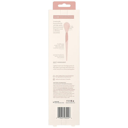 EcoTools Luxe Soft Highlighter Makeup Face Powder Brush, Ecofriendly Makeup Brush, Ultra Soft Bristles, Pink, Luxurious and Glamorous, 1 Count