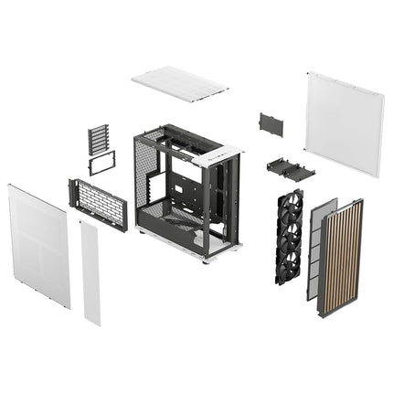Fractal Design North XL Chalk White Mesh- three 140mm Aspect PWM fans included- Type C USB- EATX airflow full tower PC gaming case