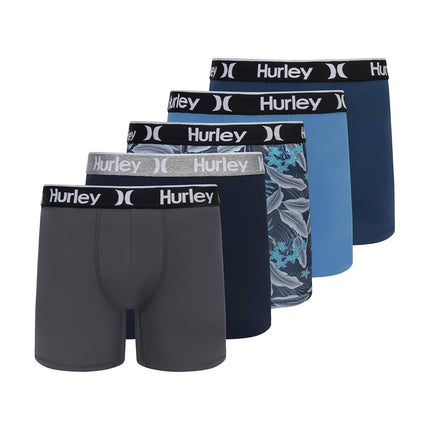 Hurley mens 5 Pack Stretch Boxer Briefs, Ehukai Co