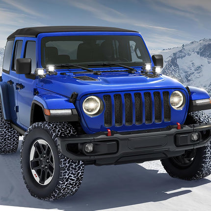 Nilight Dual Light Mounting Bracket for 2018-2023 Wrangler JL/JLU 2020-2023 Gladiator JT Front A-Pillar Assist Off Road LED Pod Light Work Light, 2 Year Warranty