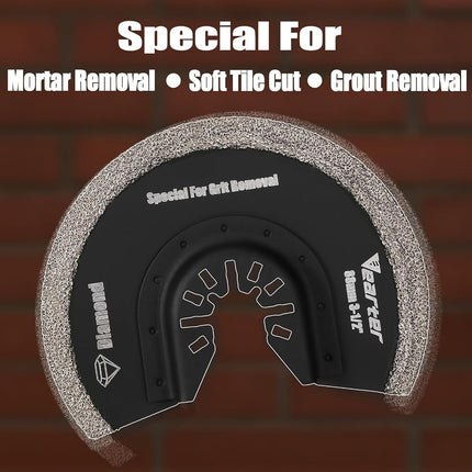 Vearter 88mm Diamond Oscillating Multi Tool Blade 4PCS, Grit Grout Removal