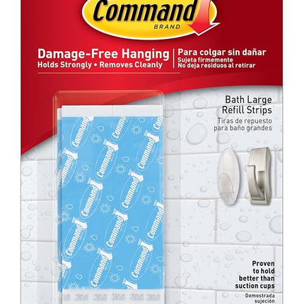 Command Large Water-Resistant Refill Strips, 4-Str