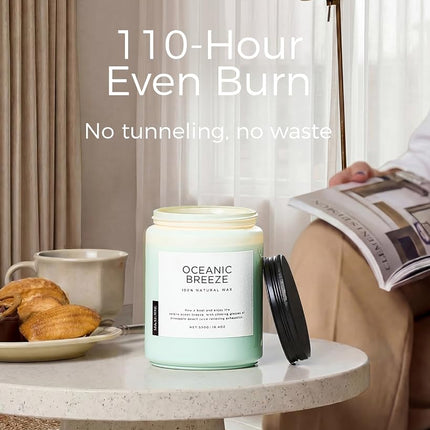 M&SENSE Candle Ocean Breeze Scented, 19.4oz 110 Hour Long Lasting Aromatherapy Candle, 2 Wick Pineapple & Mango Scented Natural Soy Candles for Home Scented, Stress ReliefCandle for Women/Men