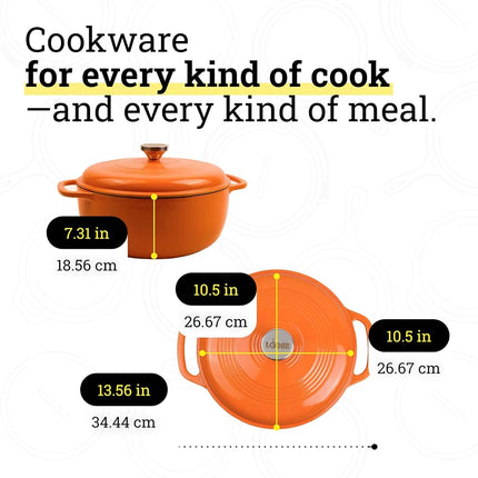 Lodge EC6D63 6-Quart Color Enamel Dutch Oven (Pumpkin)
