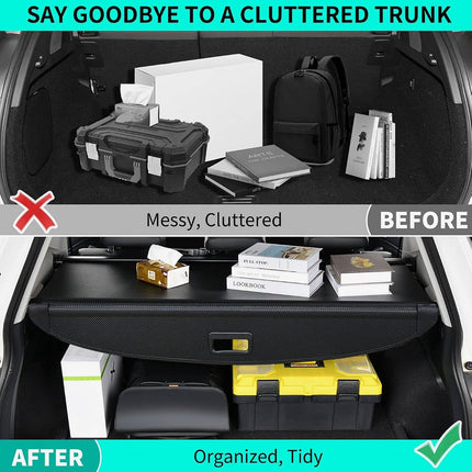 Cargo Cover for Hyundai Tucson Accessories 2025 2024 2023 2022, Retractable Rear Car Trunk Cover Organizer, Anti-Peeping Luggage Security Shileding Privacy Screen for Tucson Accessories, Carbon Fiber