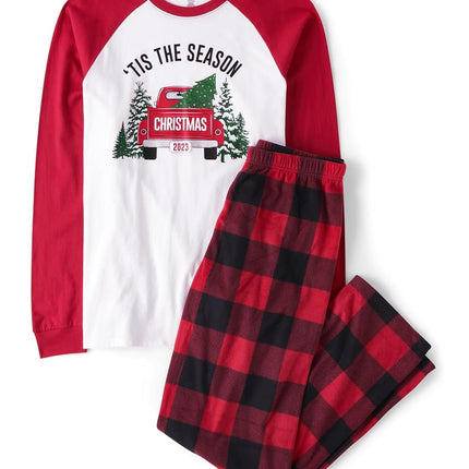 The Children's Place Pyjamas de Noël en polaire avec motif camion, collection familiale, taille TP (adulte)