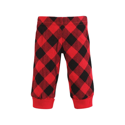 Hudson Baby Unisex Thermal Preemie Layette Set 4pc Long Sleeve Outfit, Girl Buffalo Plaid, Preemie