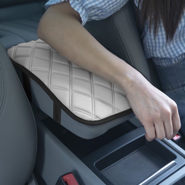 FH Group FH1053WHITEDM-AVC Diamond Pattern Neosupreme Center Console Pad Water-Resistant Black Seat Box Cover Protector fits Most Cars, SUVs, and Trucks