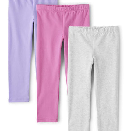 The Children's Place — Paquete de 3 leggings para bebés y niñas pequeñas, color ciruela de playa, de 12 a 18 meses