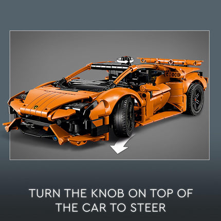 LEGO Technic Lamborghini Hurac�n Tecnica Orange Toy Cars - Building Toys for Kids, Boys & Girls, Ages 9+ - Lamborghini Toy Car W/ V10 Engine & Steering - Gift Ideas for Birthdays - 42196