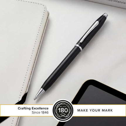 Cross Century II Black Lacquer-Chrome Plated Appointments Ballpoint Pen