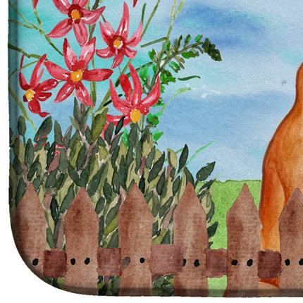 Caroline's Treasures CK1277DDM Pharaoh Hound Spring Dish Drying Mat, 14 x 21", multicolor