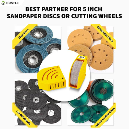 5 Inch Professional Sanding Discs Storage Bins - 10 Bins Set for Efficient Organization, Offset Snap-On Connection, Grit Classification, Space-Saving Design and Versatile Application, Yellow