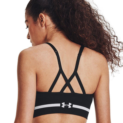 Under Armour Womens Ua Seamless Low Long Sport Bra, Black / / Halo Gray (001), XL EU
