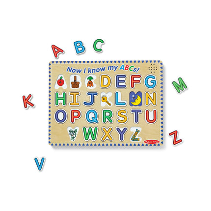 Rompecabezas de sonidos del abecedario Melissa & Doug - Rompecabezas de madera con efectos de sonido (26 piezas)