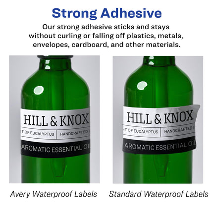 Avery Durable Waterproof Rectangle Labels with Sure Feed, 2-1/3" x 3-3/8", 150 Oil and Tear-Resistant Waterproof Labels, Print-to-The-Edge, Laser/Pigment-Based Inkjet Printable Labels
