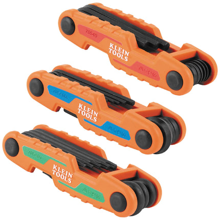 KLEIN TOOLS 70543 3-Piece Compact Folding Hex Key 