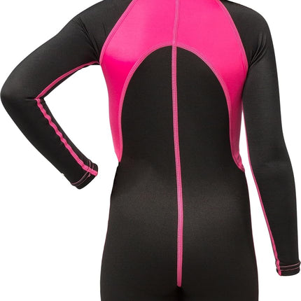 Cressi Boy's Shorty Neoprene Snorkelling Suit, Long Sleeves - Black/Pink, M (3 Years)