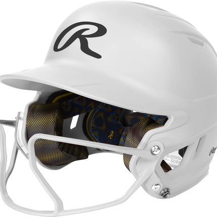 Rawlings | MACH HI-VIZ Fastpitch Softball Batting Helmet | Face Guard Attached | White | Senior - 6 7/8" - 7 5/8"