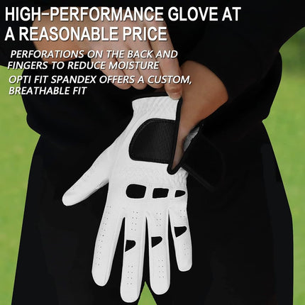 FINGER TEN Golf Gloves Men with Ball Marker 2 Pack (Cadet XL, Left Hand)