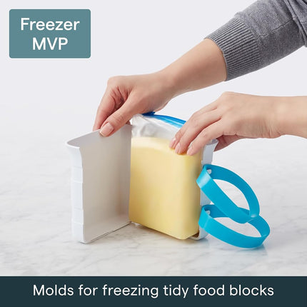 YouCopia FreezeUp Freezer Food Block Maker, Quart 2-Pack