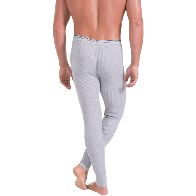 Fruit of the Loom Calzoncillos térmicos clásicos de gofre de peso medio para hombre (paquetes de 1 y 2) Capa base - Gris - M