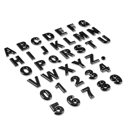 DNA Motoring EM-L-LETTER-4-BK Black Number Metal Decal Emblem Badge Sticker for Auto Car Truck Motorcycle Logo - 4