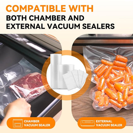 [2024 New] 6" x 50' 3 Rolls, Vacuum Sealer Rolls Bags for Food, Great for Food Storage, Sous Vide and Meal Prep, Wevac Lite