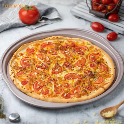 CHEFMADE Pizza pan, 14 Inch with Holes Non-Stick Pizza Crisper Pan Bakeware for Oven Baking (Champagne Gold)
