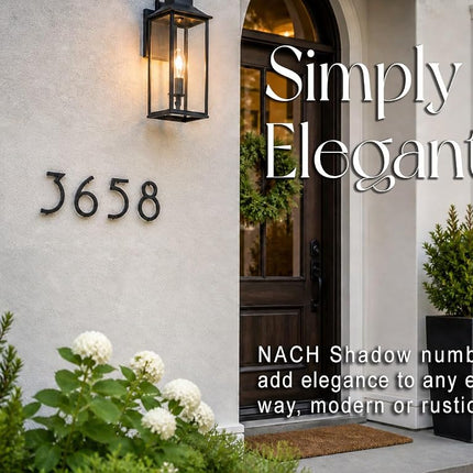 NACH Floating House Numbers, 6 inch Aluminum Black House Numbers for Outside - Number 8, Door Numbers with Mounting Hardware