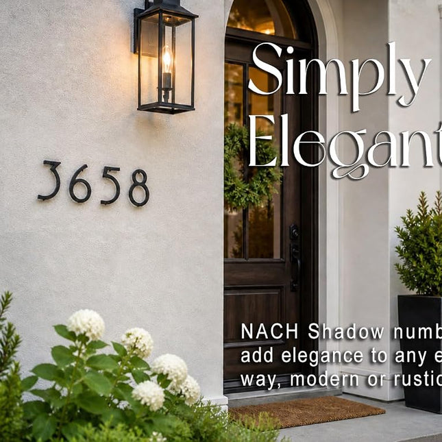 NACH Floating House Numbers, 6 inch Aluminum Black House Numbers for Outside - Number 8, Door Numbers with Mounting Hardware