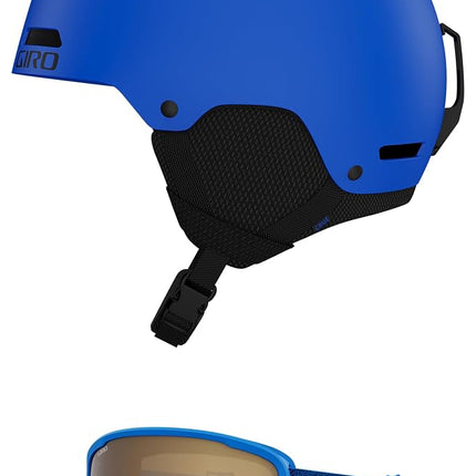 Ensemble casque et masque de ski Giro Crue pour enfants - (Ensemble) Bleu mat - Blue Faces - Taille S