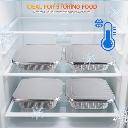 Ezsart 20 Pack 8x8 Aluminum Pans with Lids, 8x8 Foil Baking Pans with Lids