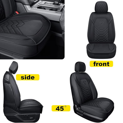 GXT Car Seat Cover Front Seats Cover with Waterproof Leather, Automotive Seat Cushion for Pickup Truck Fit for Select 2009-2022 Ford F-150 Models and 2017-2022 F250 F350 F450 Models (Grey)