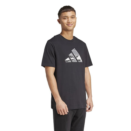adidas Men's Camouflage Graphic T-Shirt, Black/Logo, M Tall