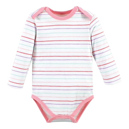 Hudson Baby baby-girls Cotton Long-sleeve Bodysuits, Glitter Unicorn, 0-3 Months