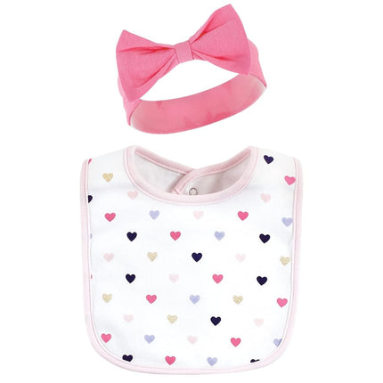 Hudson Baby Unisex BabyCotton Bib and Headband or Caps Set, Fathers Day, One Size