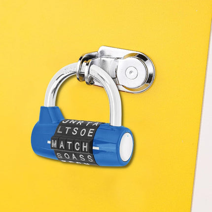 HOJLKLD Gym Locker Lock 5 Letter Word Lock Safety Padlock Combination Lock for School Gym Locker,Sports Locker,Fence,Toolbox,Case,Hasp Storage (1, Blue)