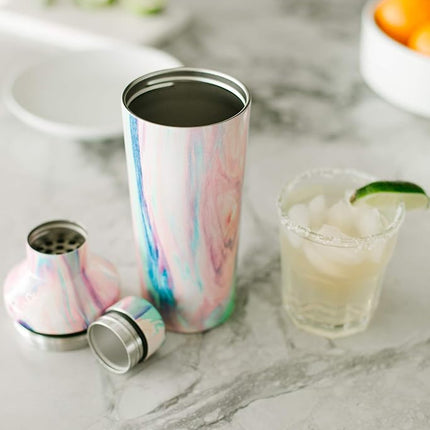 Simple Modern Cocktail Shaker Set with Jigger Lid | Stainless Steel Boston Shaker Insulated Martini Mixer for Mocktails | Gifts for Men Women Him Her | Classic Collection | 20oz | Almond Birch