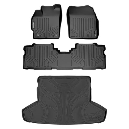 Maxliner 2012-2016 Toyota Prius V Floor Mat With Maxtray Cargo Liner Complete Set Black Max_A0123/B0124/D0124