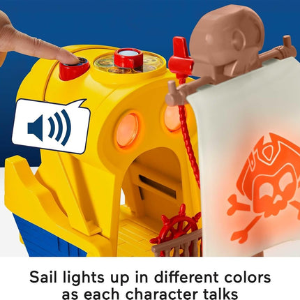 Fisher-Price Santiago of the Seas Pirate Ship Lights & Sounds El Bravo Playset with Santiago Figure for Ages 3+ Years