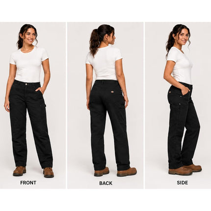 Dickies Women's Flex Duratech Straight Fit Pants, Black, 12