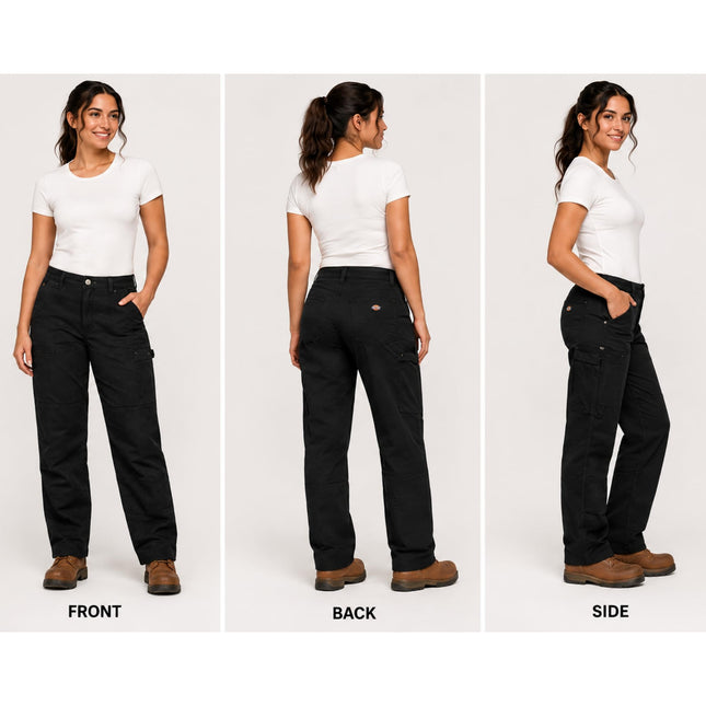 Pantalones Rectos Dickies Flex Duratech para Mujer, Negro, 2