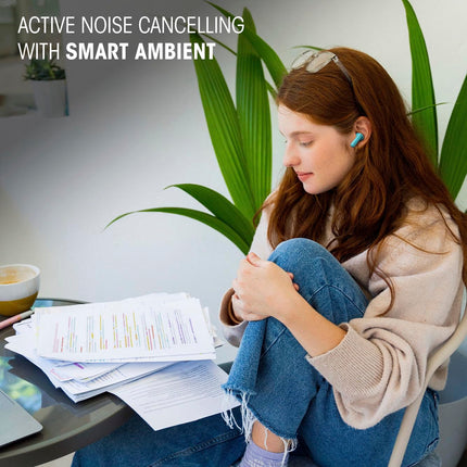 JBL Vibe Beam 2 - Auriculares inalámbricos con cancelación de ruido y Pure Bass, tecnología Smart Ambient, 4 micrófonos para llamadas nítidas, hasta 40 horas de reproducción, resistencia al polvo y al agua IP54 (negro)